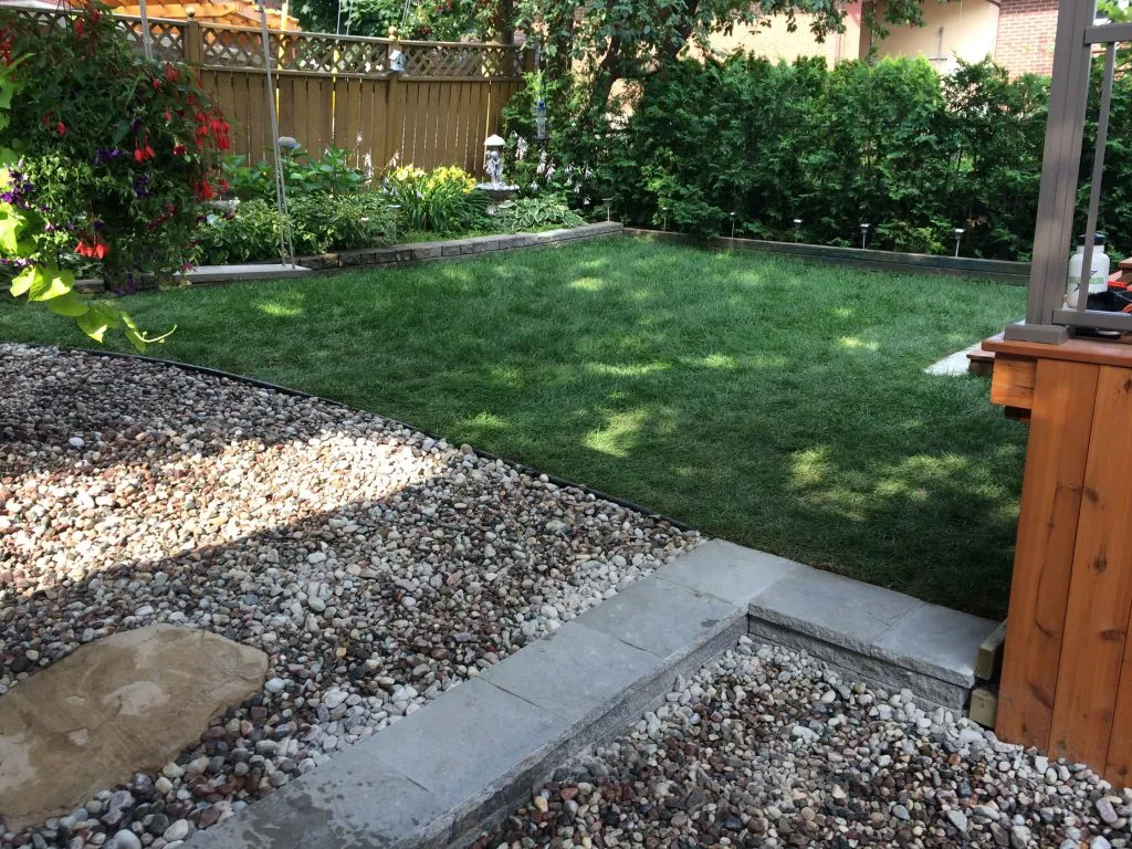 Sod and pea stone project